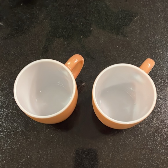 Vintage Hazel Atlas Beige / Brown Milk Glass Coffee Mug - Set of 2 - Picture 2 of 6